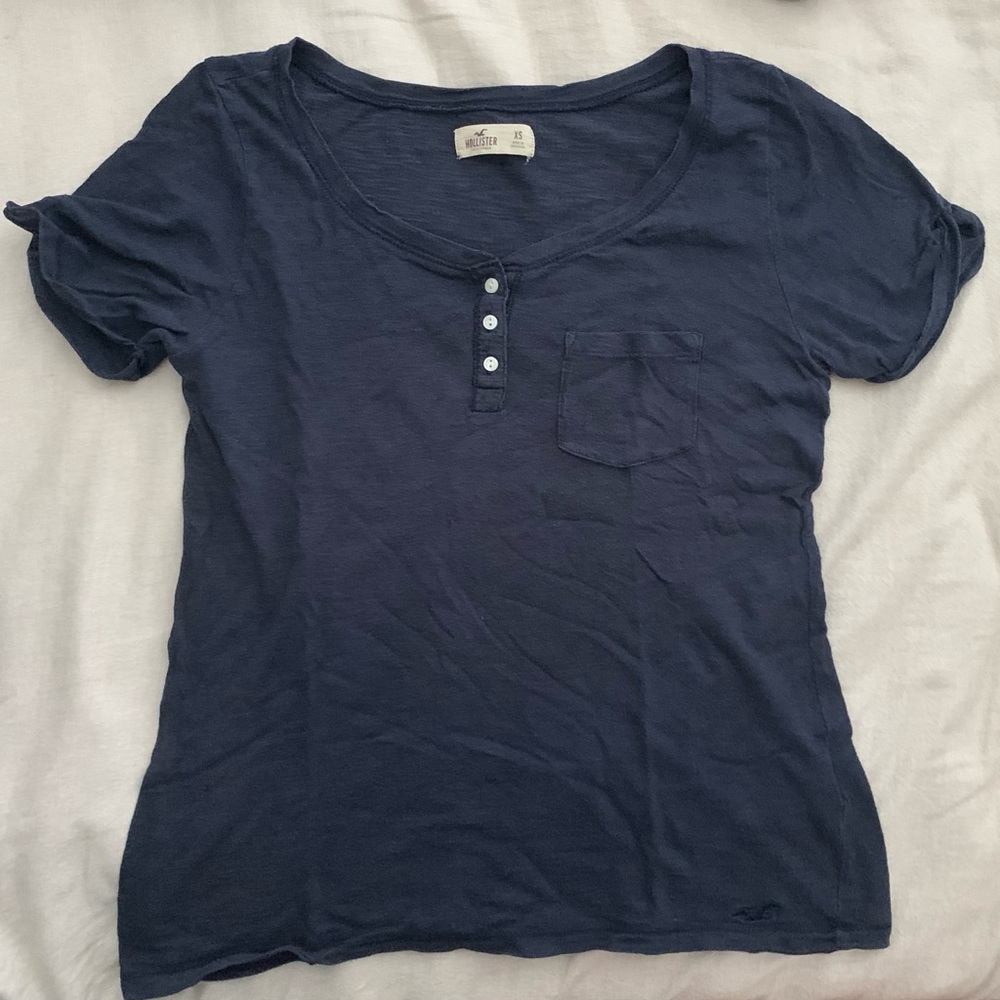 Hollister Navy Blue Short Sleeve Tee